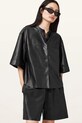 Δερμάτινο πουκάμισο AllSaints JENNA μαύρο W076PC