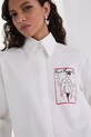 Ruházat Karl Lagerfeld pamut ing A3W11040 fehér