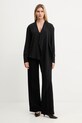 Simona Corsellini bluzka z dodatkiem jedwabiu A25CPCA00801 czarny AW25