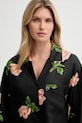 Nanushka cămașă de mătase negru NW25PFTP05798