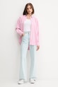 Guess Jeans koszula bawełniana W5YH98.WHFL1 różowy AW25