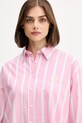Памучна риза Guess Jeans розов W5YH98.WHFL1
