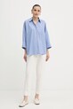 Weekend Max Mara koszula bawełniana ZAVORRA 2525116121600 niebieski AW25