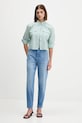 Хлопковая рубашка Tommy Jeans DW0DW21453 зелёный AW25