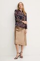 Weekend Max Mara cămașă de mătase RIVE 2525116062600 bleumarin AW25