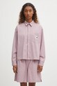 Carhartt WIP koszula bawełniana W' L/S Toland wzorzyste różowy I035132.31TXX