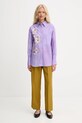 MAX&Co. koszula bawełniana 2526116071200 fioletowy AW25