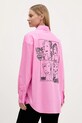 Desigual koszula bawełniana GIRLS nadruk różowy 25WWCW16