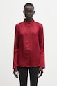 Anine Bing koszula z dodatkiem jedwabiu amanda casual bordowy A.07.11687