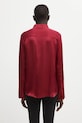 Odzież Anine Bing koszula z dodatkiem jedwabiu amanda A.07.11687 bordowy