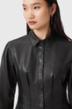 Кожаная рубашка AllSaints LARSON W034PD чёрный AW25