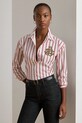 Хлопковая рубашка Lauren Ralph Lauren узор розовый 200979991