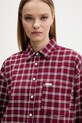 Odzież Guess Jeans koszula bawełniana W5BH40.WGMH1 bordowy