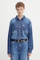 Guess Jeans koszula jeansowa bawełna granatowy W5YH0D.D5M8A