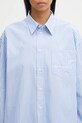 Хлопковая рубашка Sporty & Rich Eden Script Oversized голубой SI00760673ST61