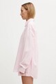 Sporty & Rich koszula bawełniana Eden Script Oversized SI00760673ST64 różowy AW25