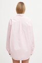 Odzież Sporty & Rich koszula bawełniana Eden Script Oversized SI00760673ST64 różowy