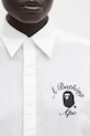 Πουκάμισο με μείγμα από λινό A Bathing Ape College λευκό 001SHL302002L