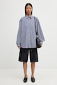 Sporty & Rich koszula bawełniana SRC Oversized SI00663302ST09 granatowy