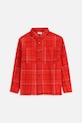 Dětská bavlněná košile Coccodrillo kárový červená ZC5140101AGJ