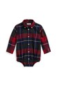 Bombažna srajca za dojenčka Polo Ralph Lauren Dolg rdeča 320980514001