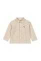 Παιδικό πουκάμισο Konges Sløjd ELLIOT LS SHIRT GOTS μακρύ μπεζ KS103801.9BYA