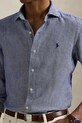 Πουκάμισο από λινό Polo Ralph Lauren σκούρο μπλε 710968971