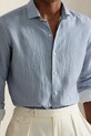 Πουκάμισο από λινό Polo Ralph Lauren μπλε 710974546
