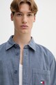 Bavlněná košile Tommy Jeans modrá DM0DM21698
