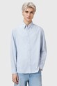 AllSaints cămașă din bumbac SAINT curele albastru M087SC