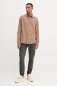 Bavlněná košile Tommy Jeans DM0DM22023 hnědá AW25