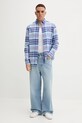 Хлопковая рубашка Tommy Jeans DM0DM22024 голубой AW25