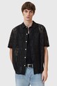 Košeľa AllSaints NETLEY relaxed čierna M028SD