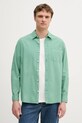 Pepe Jeans cămașă din bumbac lung verde PM309075