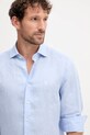 Hackett London koszula lniana niebieski HM3010346