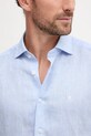 Hackett London koszula lniana HM3010346 niebieski