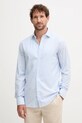Hackett London koszula bawełniana regular niebieski HM3010349