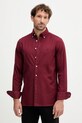 Хлопковая рубашка Hackett London casual бордо HM3010508