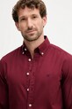 Hackett London koszula bawełniana bordowy HM3010508