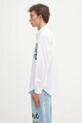 Sky High Farm koszula bawełniana SHF overprint button down SHF07B003 biały AW25
