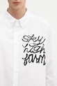 Sky High Farm koszula bawełniana SHF overprint button down biały SHF07B003