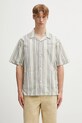 Carhartt WIP koszula z domieszką lnu S/S Folsey casual beżowy I035154.3G7XX