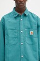 Carhartt WIP linen blend shirt Walter turquoise I033578.2ZUGD