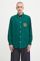 Clothing Drôle de Monsieur cotton shirt La Chemise Slogan Tresses H.SH237.CO217 green