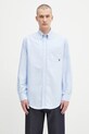 Drôle de Monsieur koszula bawełniana La Chemise Oxford gładkie niebieski H.SH240.CO225