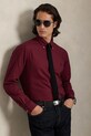 Хлопковая рубашка Polo Ralph Lauren узор бордо 710953644