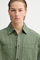 Βαμβακερό πουκάμισο A.P.C. Surchemise Leon πράσινο COGZV.H32019