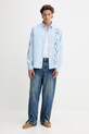 Desigual koszula bawełniana GENOVA 25WMCW24 niebieski AW25