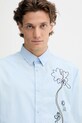 Desigual koszula bawełniana GENOVA niebieski 25WMCW24