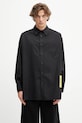 MM6 Maison Margiela camasa din bumbac lung negru SH0DT0034.M35480.900
